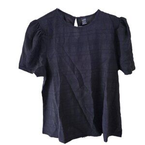 New Shein Black Short Sleeve Lightweight Top